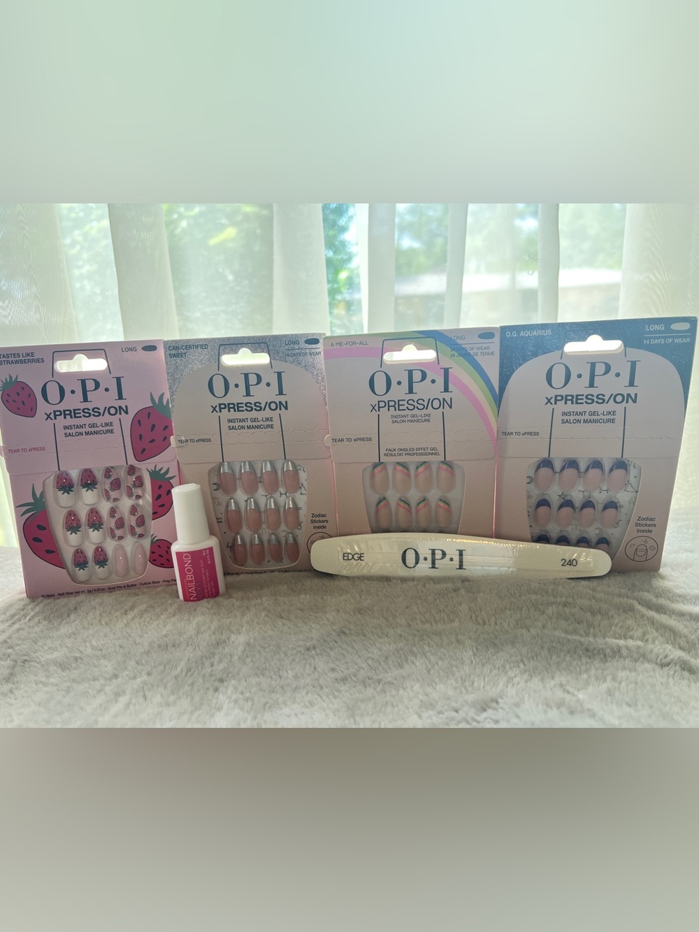 OPI xPRESS/ON Press-On Nails Bundle (4) | Tastes Like Strawberries O.G. Aquarius